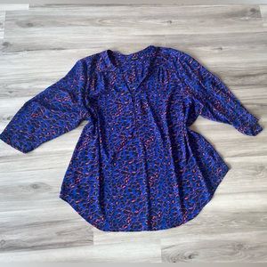Torrid 4 Leopard Printed Blue Blouse